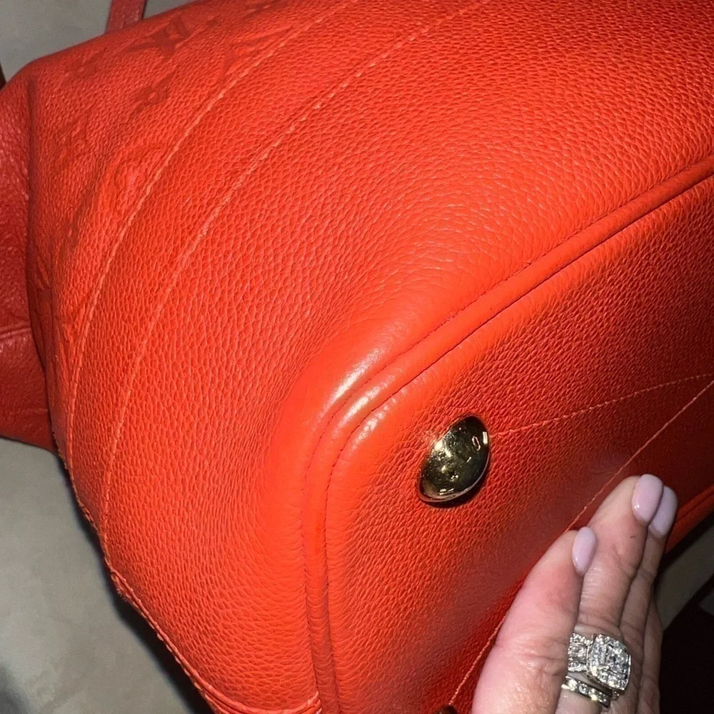 LOUIS VUITTON EMPREINTE LEATHER RED CITADINE PM TOTE BAG - Picture 10 of 14